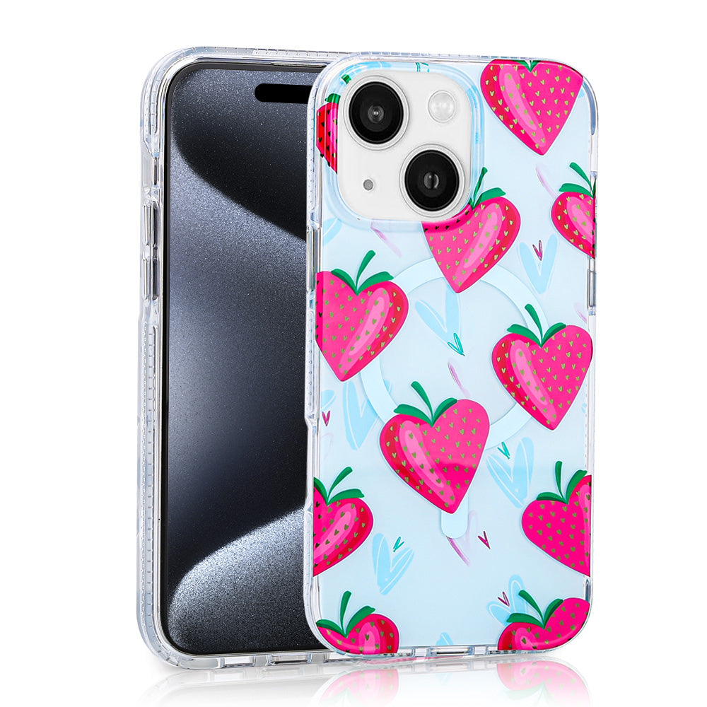 Apple iPhone 15 Kılıf M-safe Şarj Özellikli Zore Stilo Kapak Pembe