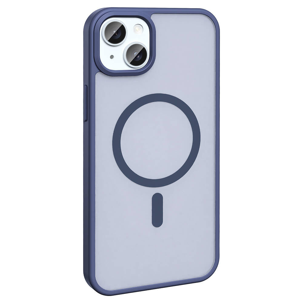 Apple iPhone 15 Plus Kılıf M-safe Şarj Özellikli Mat Arka Yüzey Zore Sio Kapak Kahverengi