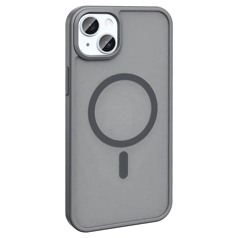 Apple iPhone 15 Plus Kılıf M-safe Şarj Özellikli Mat Arka Yüzey Zore Sio Kapak Kahverengi