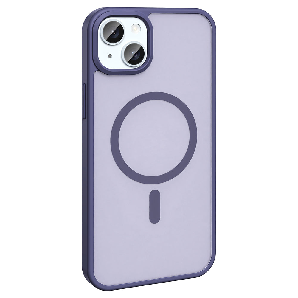 Apple iPhone 15 Plus Kılıf M-safe Şarj Özellikli Mat Arka Yüzey Zore Sio Kapak Kahverengi