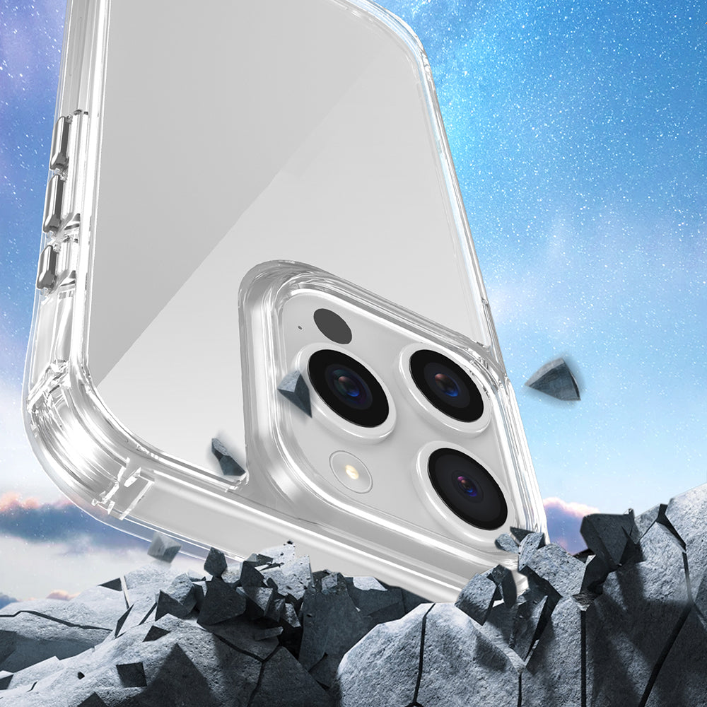 Apple iPhone 15 Pro Kılıf Airbagli Takılabilir Askı Aparatlı Zore Snap Silikon Kapak Şeffaf