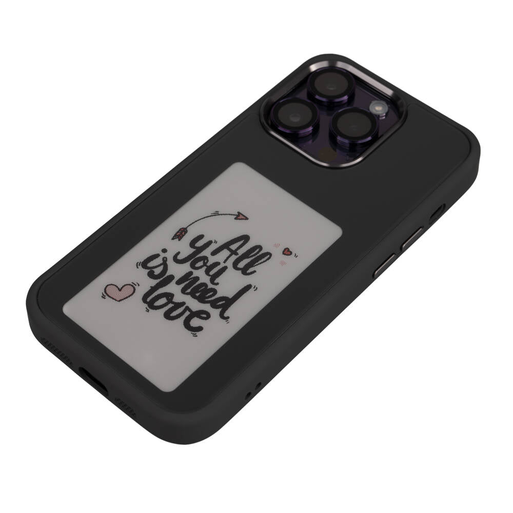 Apple iPhone 15 Pro Kılıf Ekranı Yansıtan Zore Akıllı NFC Kapak Siyah