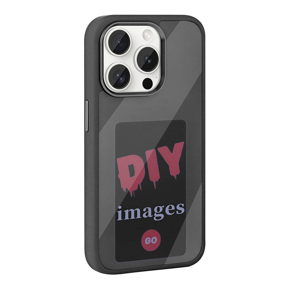 Apple iPhone 15 Pro Kılıf Ekranı Yansıtan Zore Akıllı NFC Kapak Siyah