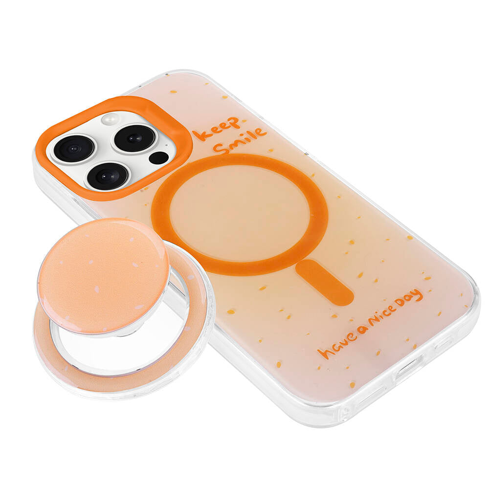 Apple iPhone 15 Pro Kılıf M-safe Şarj Özellikli Tak-Çıkar Pop Soketli Zore Tiktok Kapak Siyah