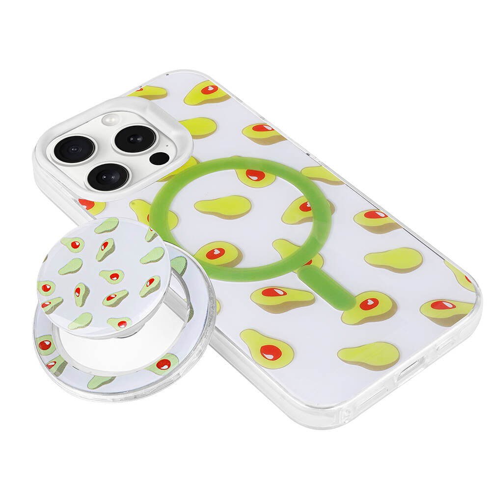 Apple iPhone 15 Pro Max Kılıf M-safe Şarj Özellikli Tak-Çıkar Pop Soketli Zore Tiktok Kapak Mavi