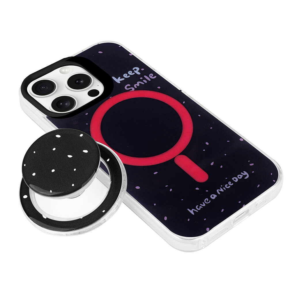 Apple iPhone 15 Pro Max Kılıf M-safe Şarj Özellikli Tak-Çıkar Pop Soketli Zore Tiktok Kapak Yeşil