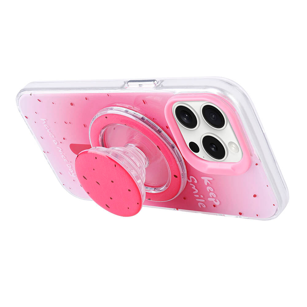 Apple iPhone 15 Pro Max Kılıf M-safe Şarj Özellikli Tak-Çıkar Pop Soketli Zore Tiktok Kapak Siyah