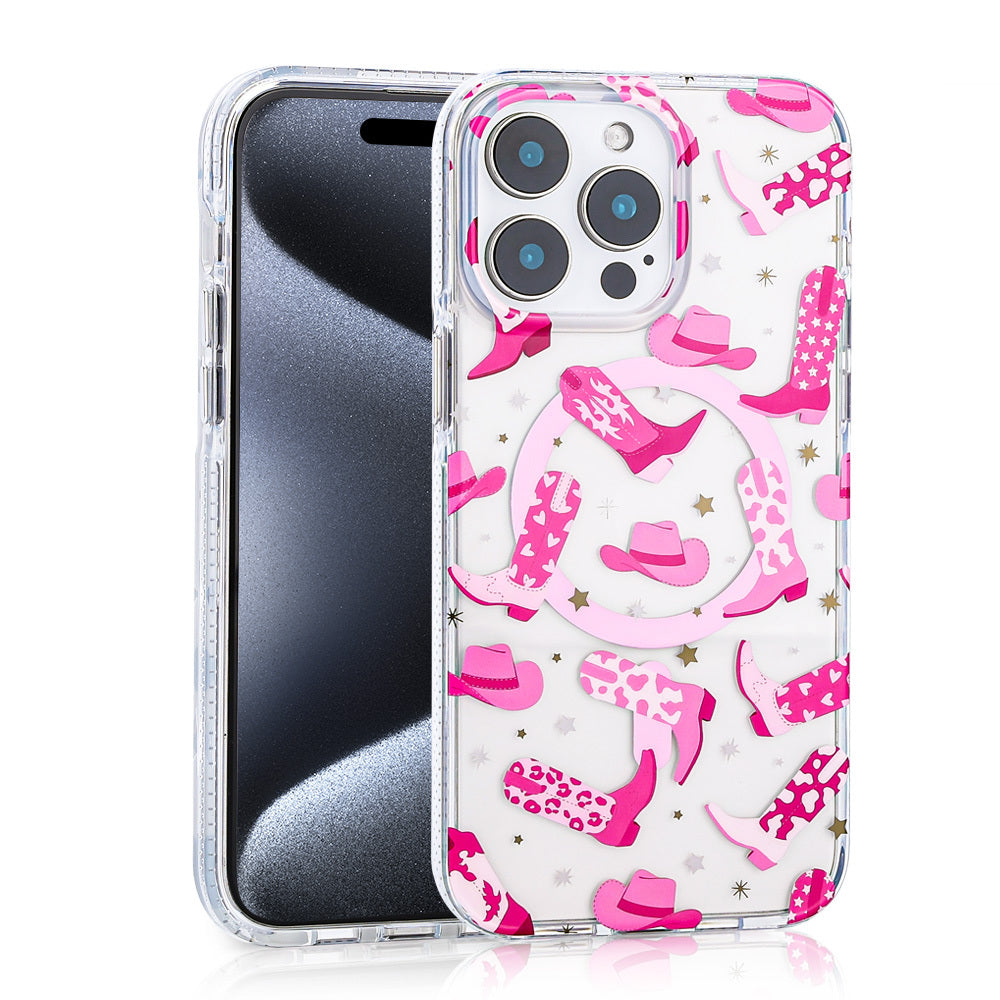 Apple iPhone 15 Pro Max Kılıf M-safe Şarj Özellikli Zore Stilo Kapak Pembe