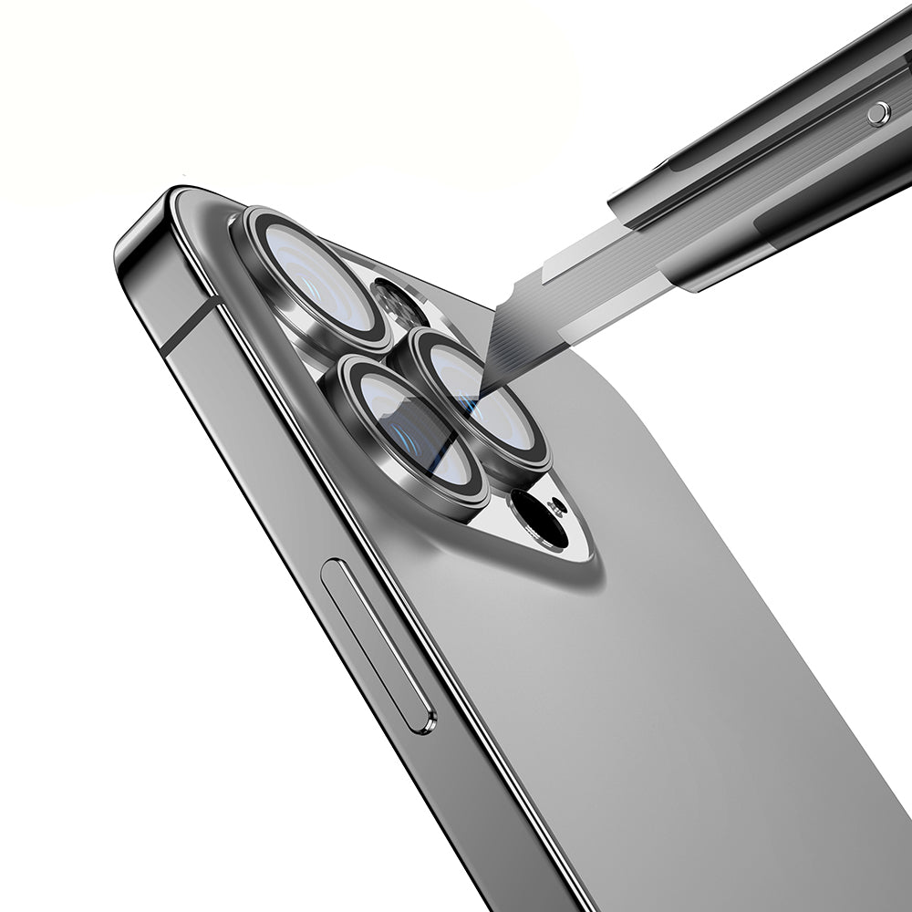 Apple iPhone 15 Pro Max Zore Mikro Kamera Lens Koruyucu Koyu Gri