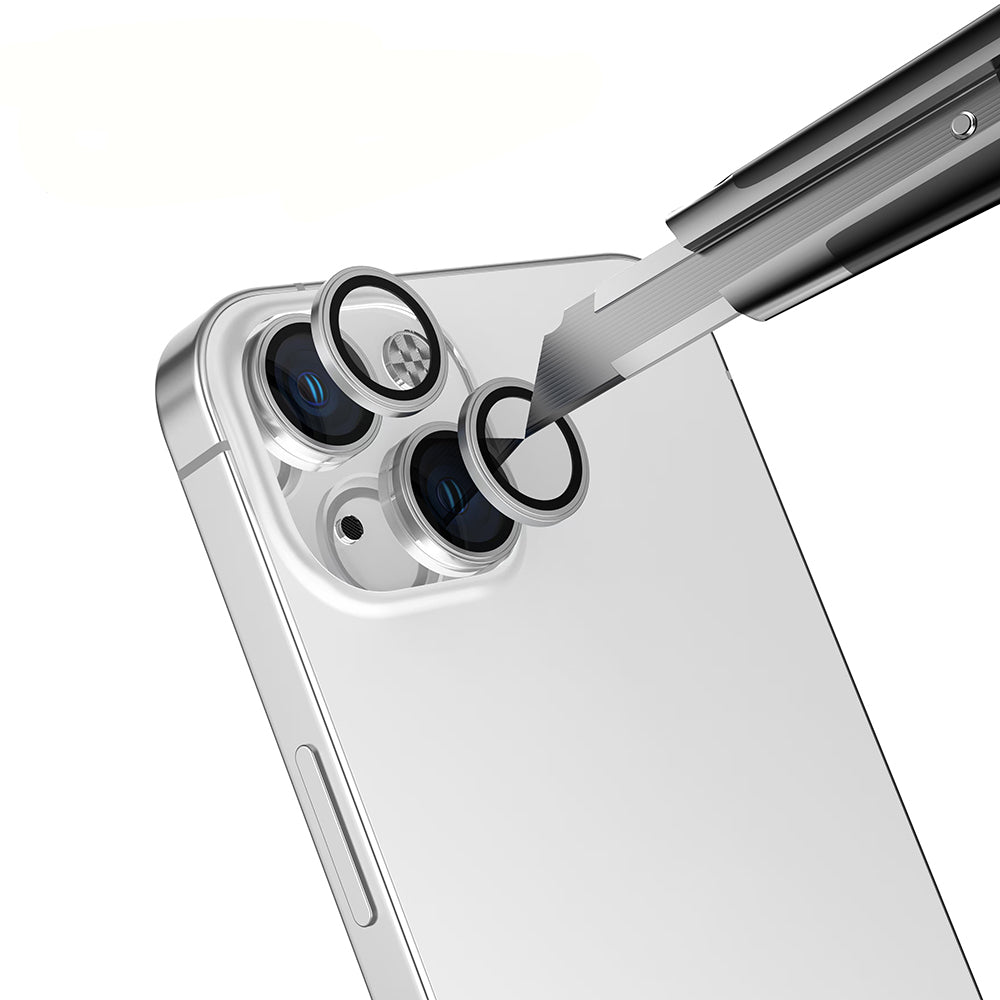 Apple iPhone 15 Zore Mikro Kamera Lens Koruyucu Gümüş