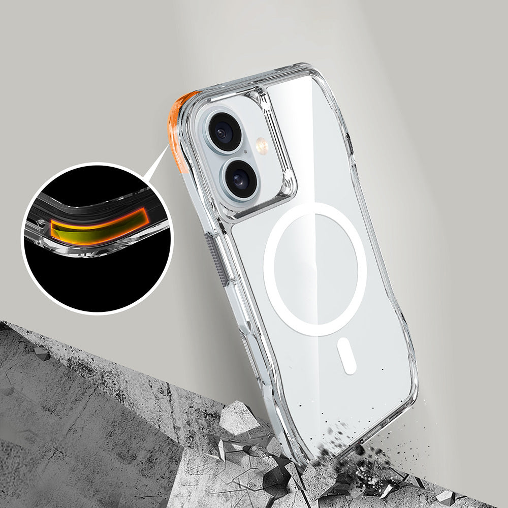 Apple iPhone 16 Kılıf M-safe Şarj Özellikli Airbagli Şeffaf Zore İncek Kapak Şeffaf