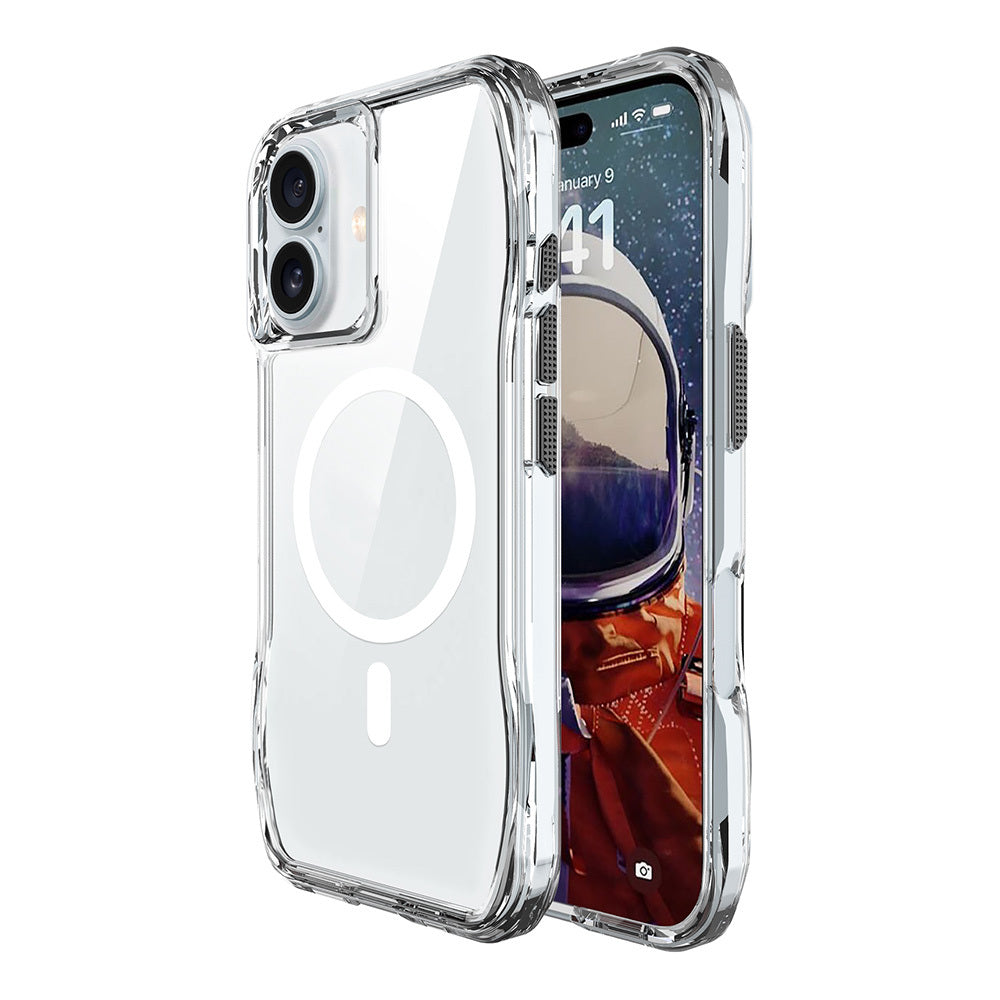 Apple iPhone 16 Plus Kılıf M-safe Şarj Özellikli Airbagli Şeffaf Zore İncek Kapak Şeffaf