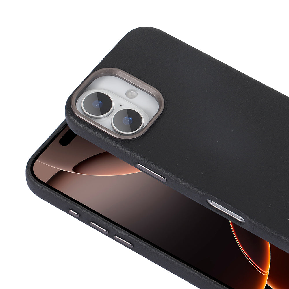 Apple iPhone 16 Plus Kılıf M-safe Şarj Özellikli PU Deri Zore Adora Kapak Siyah