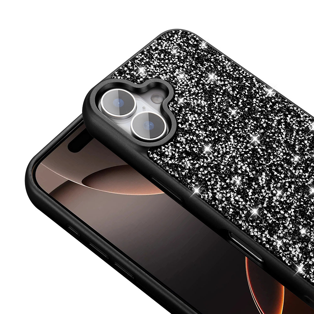 Apple iPhone 16 Plus Kılıf Parlak Taşlı Tasarım Zore Pırlanta Kapak Lila