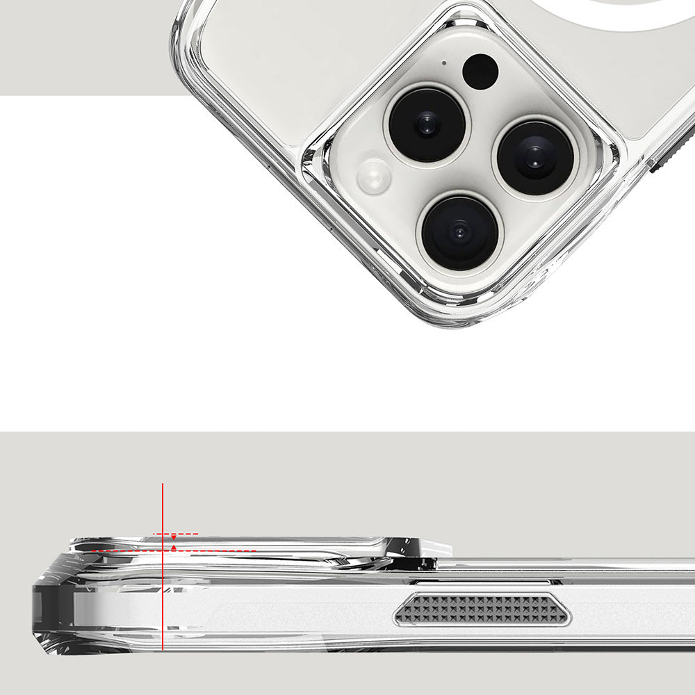 Apple iPhone 16 Pro Kılıf M-safe Şarj Özellikli Airbagli Şeffaf Zore İncek Kapak Şeffaf