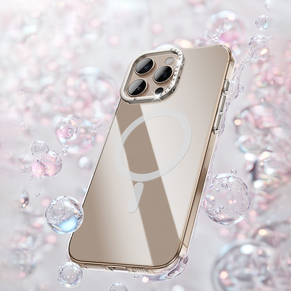 Apple iPhone 16 Pro Kılıf M-safe Şarj Özellikli Kamera Standlı Zore Estop Kapak Gold