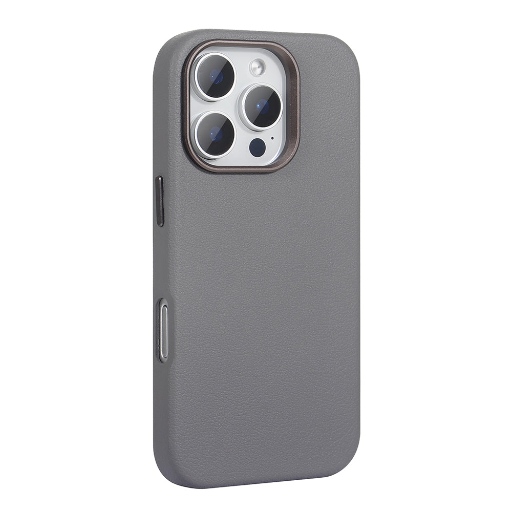 Apple iPhone 16 Pro Kılıf M-safe Şarj Özellikli PU Deri Zore Adora Kapak Siyah