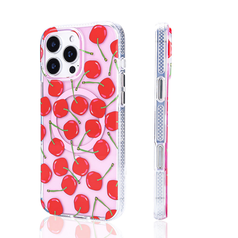 Apple iPhone 16 Pro Kılıf M-safe Şarj Özellikli Zore Stilo Kapak Pembe-Mavi