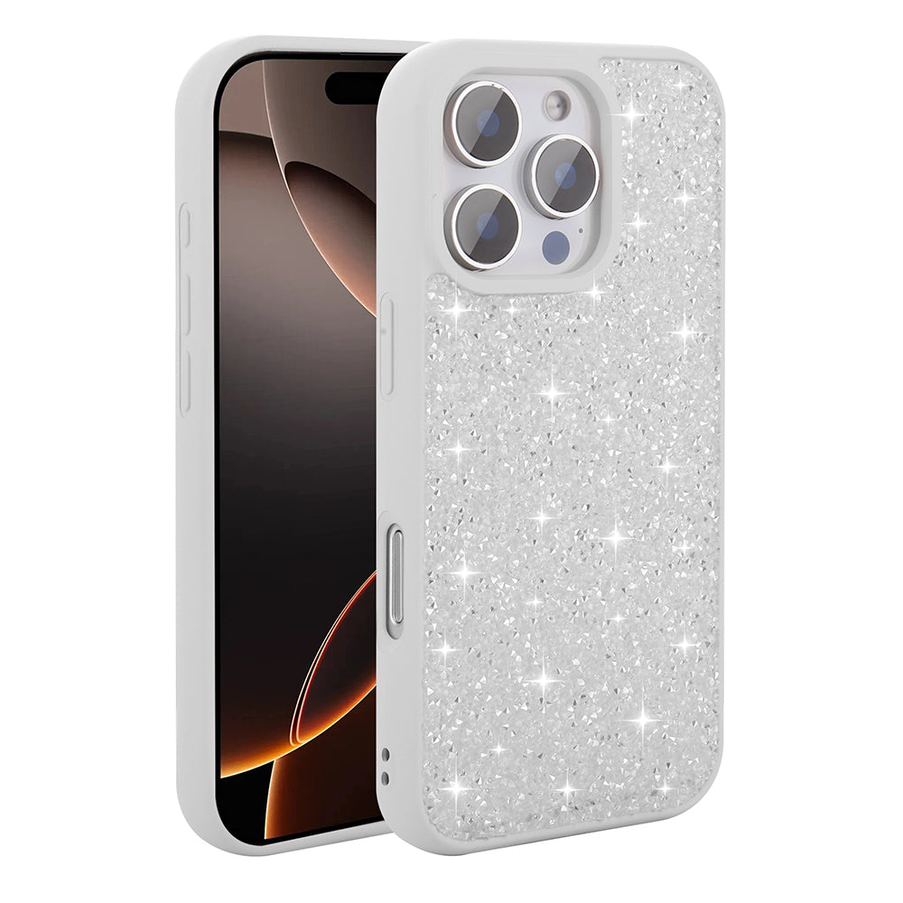 Apple iPhone 16 Pro Kılıf Parlak Taşlı Tasarım Zore Pırlanta Kapak Lila