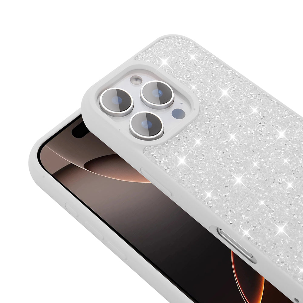 Apple iPhone 16 Pro Kılıf Parlak Taşlı Tasarım Zore Pırlanta Kapak Lila