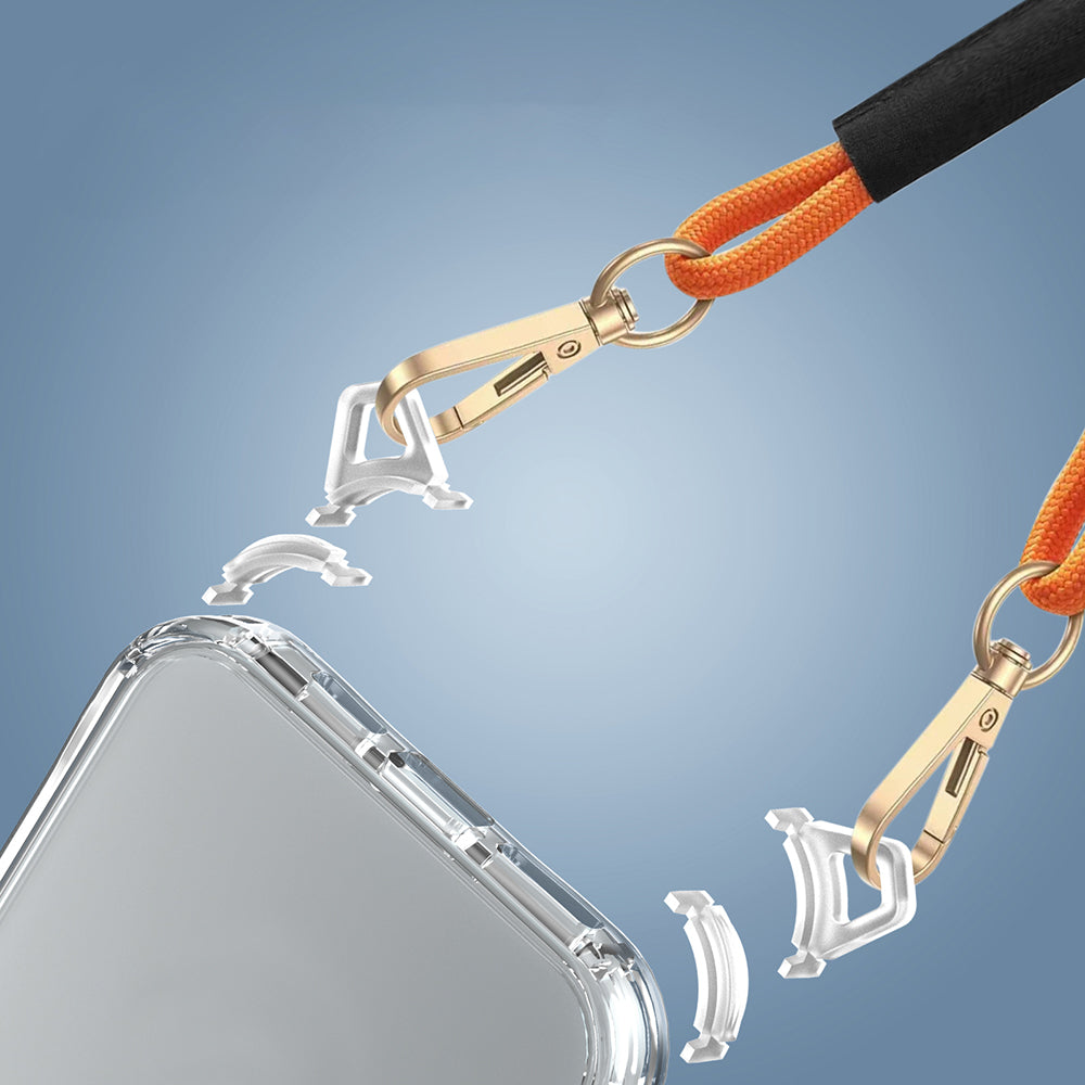 Apple iPhone 16 Pro Max Kılıf Airbagli Takılabilir Askı Aparatlı Zore Snap Silikon Kapak Şeffaf