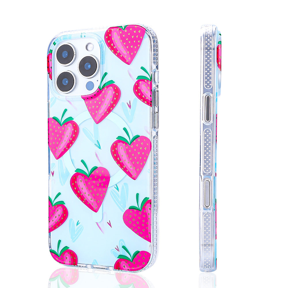 Apple iPhone 16 Pro Max Kılıf M-safe Şarj Özellikli Zore Stilo Kapak Pembe-Mavi