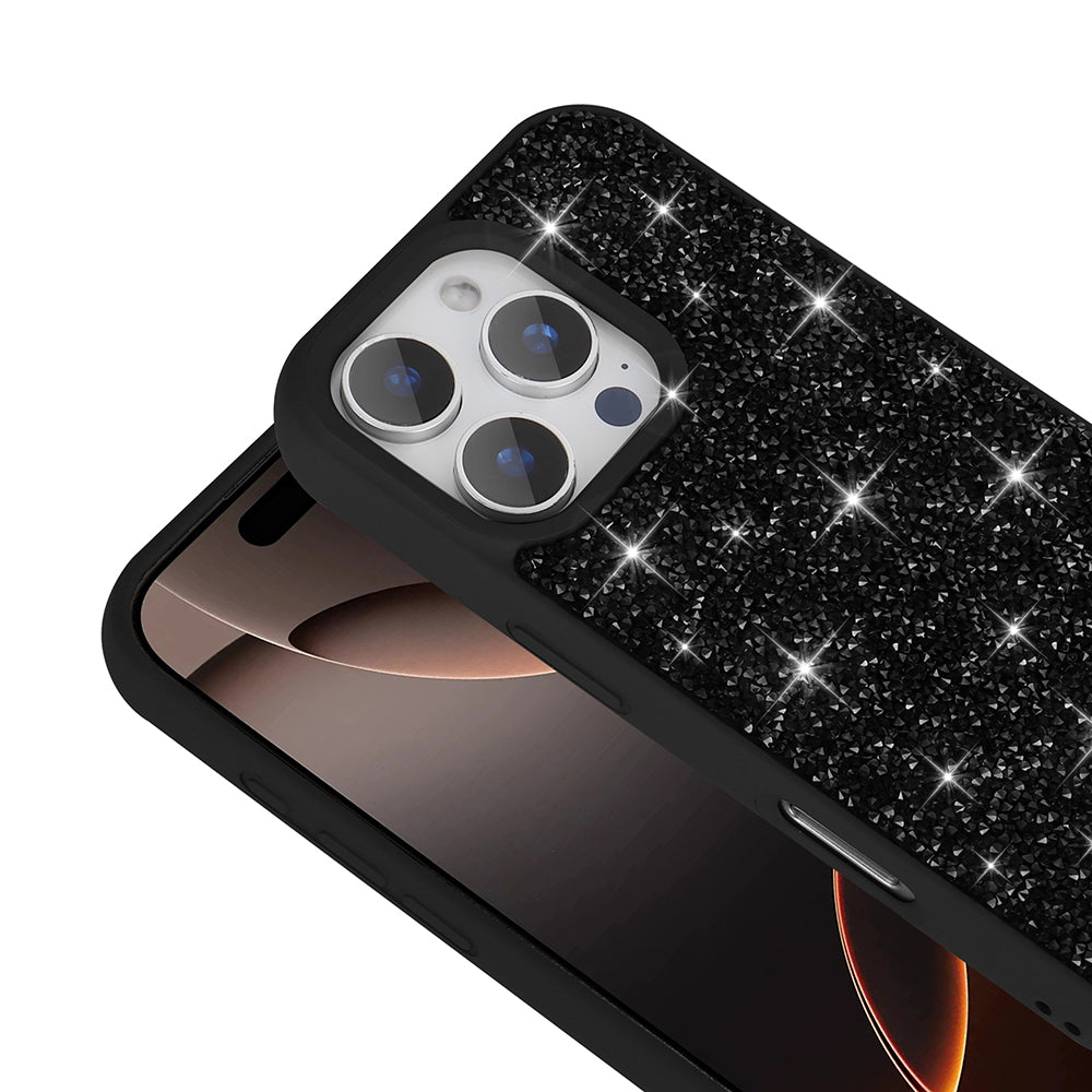 Apple iPhone 16 Pro Max Kılıf Parlak Taşlı Tasarım Zore Pırlanta Kapak Beyaz