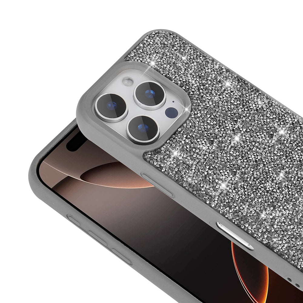 Apple iPhone 16 Pro Max Kılıf Parlak Taşlı Tasarım Zore Pırlanta Kapak Lila