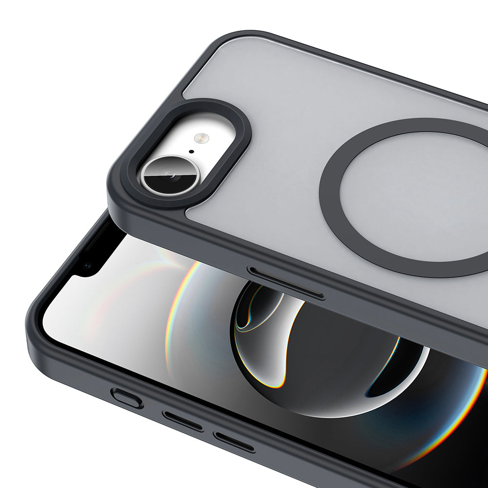 Apple iPhone 16E Kılıf M-safe Şarj Özellikli Mat Arka Yüzey Zore Sio Kapak Kahverengi