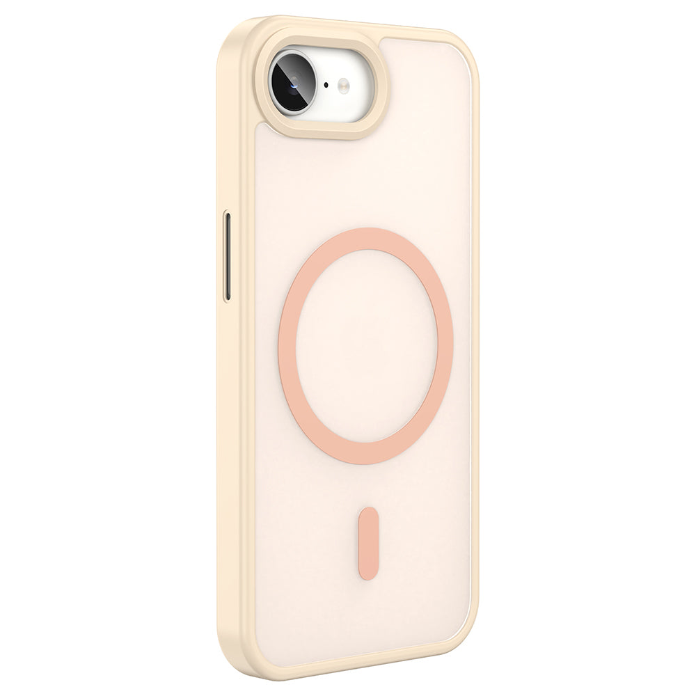 Apple iPhone 16E Kılıf M-safe Şarj Özellikli Mat Arka Yüzey Zore Sio Kapak Rose Gold