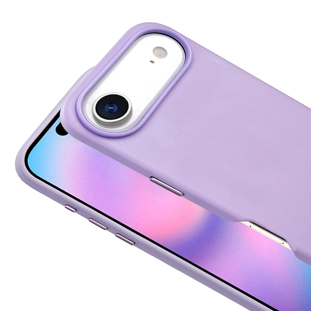 Apple iPhone 17 Air Kılıf M-safe Şarj Özellikli PU Deri Görünümlü Zore Kupra Kapak Gri