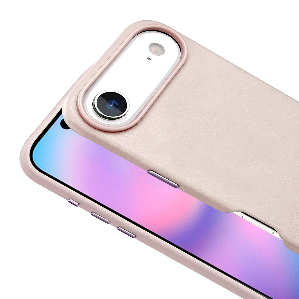 Apple iPhone 17 Air Kılıf M-safe Şarj Özellikli PU Deri Görünümlü Zore Kupra Kapak Lacivert