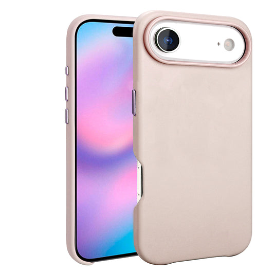 Apple iPhone 17 Air Kılıf M-safe Şarj Özellikli PU Deri Görünümlü Zore Kupra Kapak Pembe