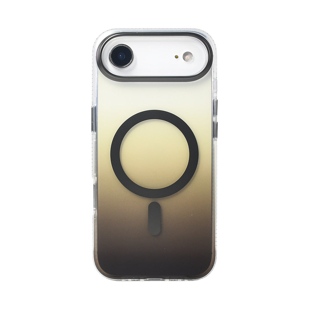 Apple iPhone 17 Air Kılıf M-safe Şarj Özellikli Transparan Renk Geçişli Zore Toros Kapak Mavi