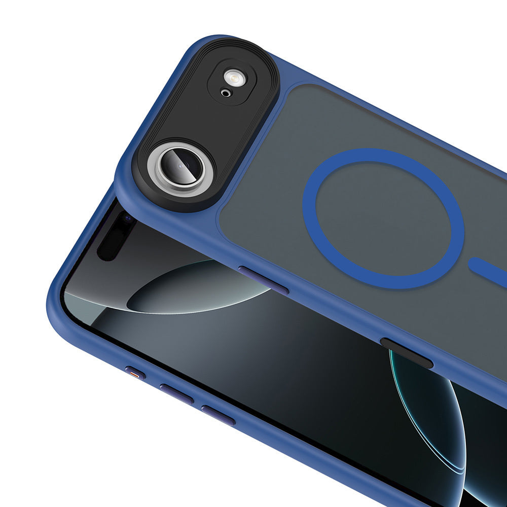 Apple iPhone 17 Air Kılıf Mat Arka Yüzey Wireless Şarj Özellikli Zore Flet M-safe Kapak Desert Titanyum