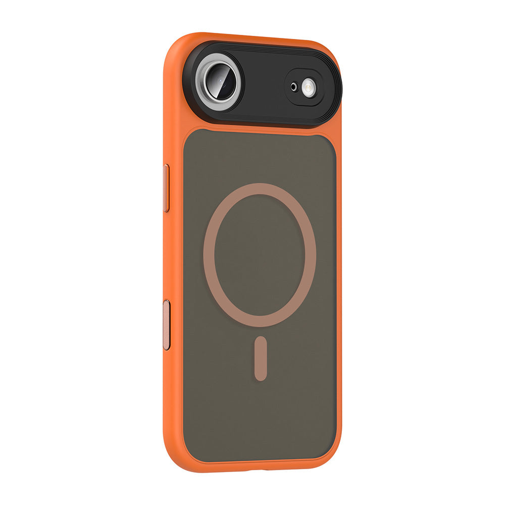 Apple iPhone 17 Air Kılıf Mat Arka Yüzey Wireless Şarj Özellikli Zore Flet M-safe Kapak Desert Titanyum