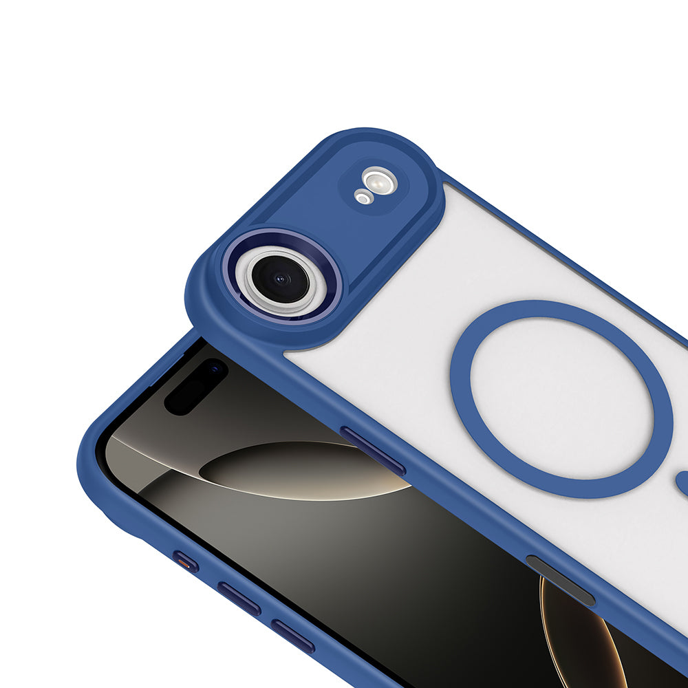 Apple iPhone 17 Air Kılıf Wireless Şarj Özellikli Zore Krom M-safe Silikon Kapak Turuncu