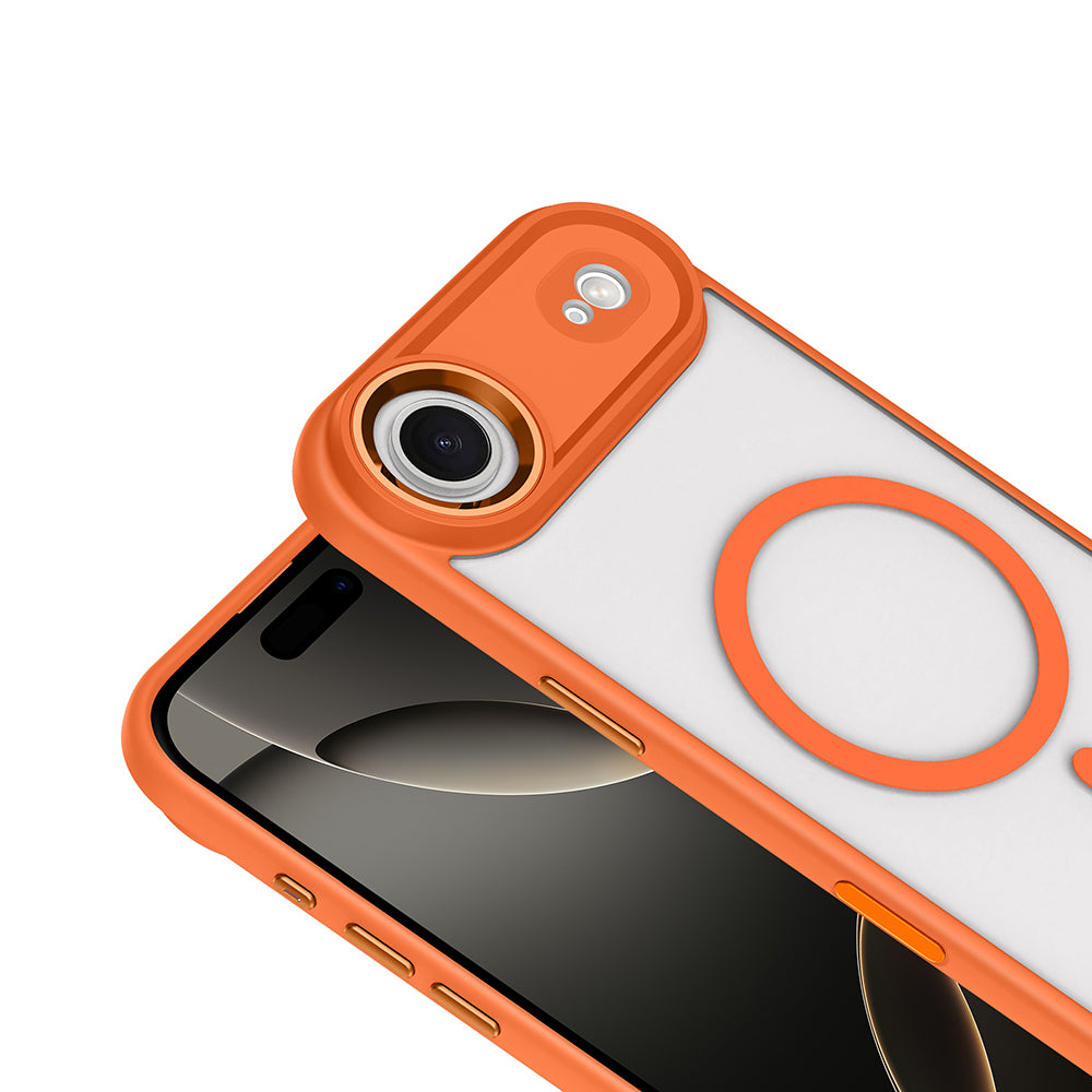 Apple iPhone 17 Air Kılıf Wireless Şarj Özellikli Zore Krom M-safe Silikon Kapak Siyah