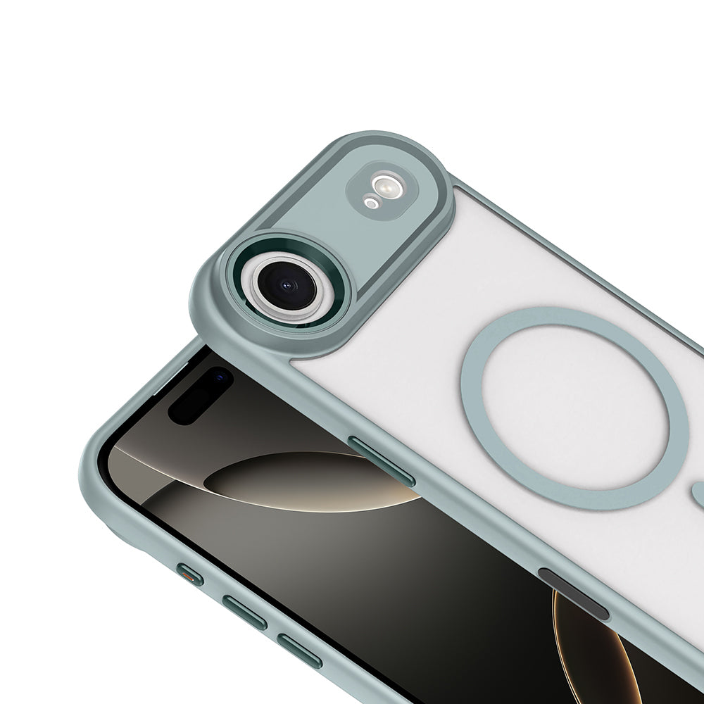 Apple iPhone 17 Air Kılıf Wireless Şarj Özellikli Zore Krom M-safe Silikon Kapak Siyah