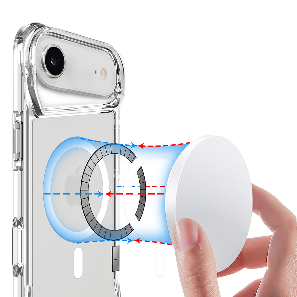 Apple iPhone 17 Air Kılıf Zore M-safe Şarj Özellikli T-Max M-safe Kapak Şeffaf