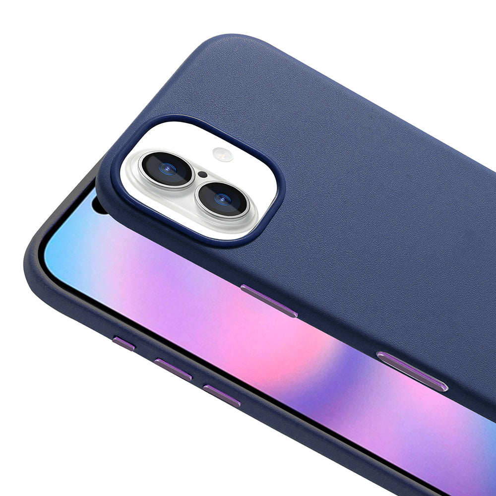 Apple iPhone 17 Kılıf M-safe Şarj Özellikli PU Deri Görünümlü Zore Kupra Kapak Mor