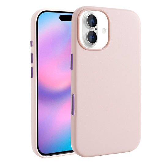 Apple iPhone 17 Kılıf M-safe Şarj Özellikli PU Deri Görünümlü Zore Kupra Kapak Pembe