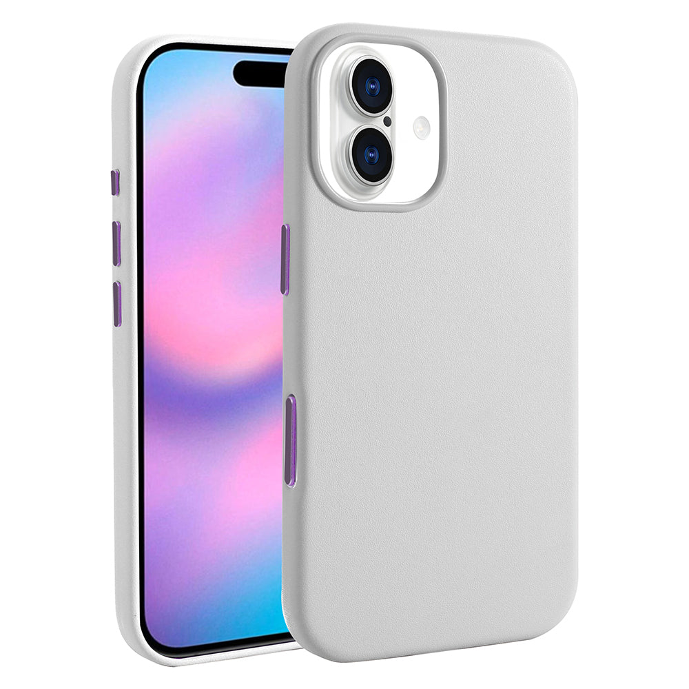 Apple iPhone 17 Kılıf M-safe Şarj Özellikli PU Deri Görünümlü Zore Kupra Kapak Gri