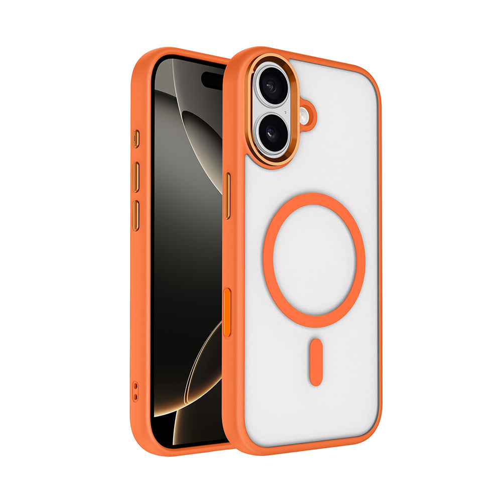 Apple iPhone 17 Kılıf Wireless Şarj Özellikli Zore Krom M-safe Silikon Kapak Siyah