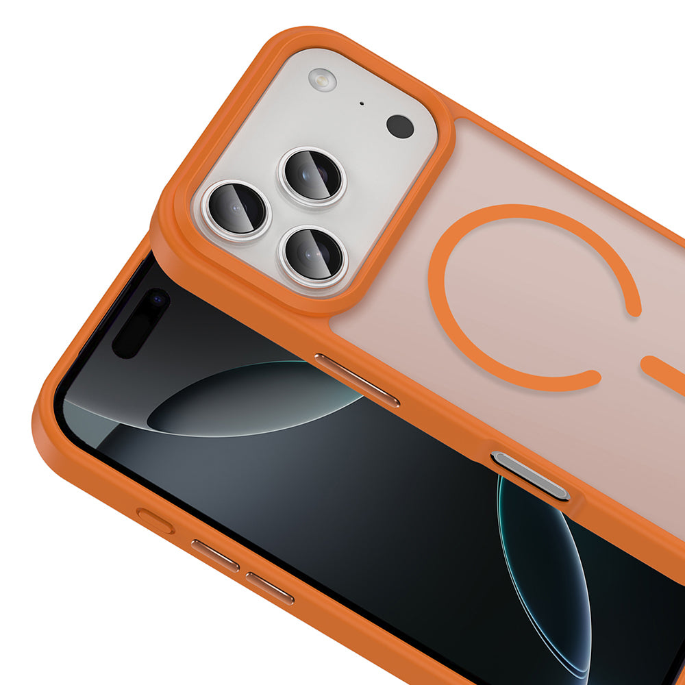 Apple iPhone 17 Pro Kılıf M-safe Şarj Özellikli Mat Arka Yüzey Zore Sio Kapak Gri