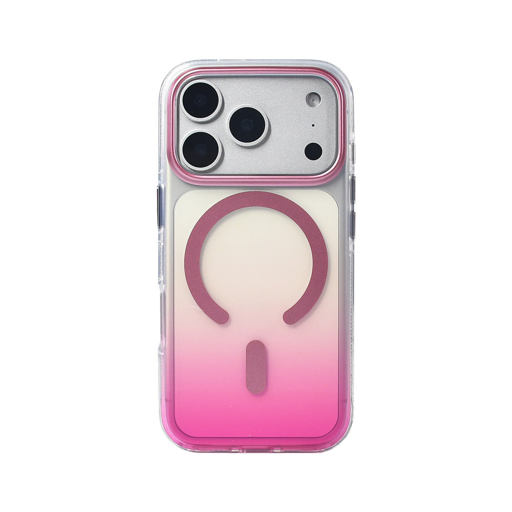 Apple iPhone 17 Pro Kılıf M-safe Şarj Özellikli Transparan Renk Geçişli Zore Toros Kapak Gri