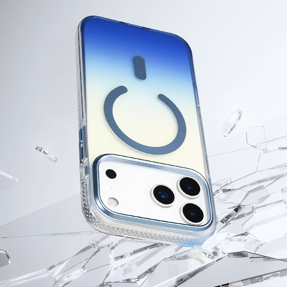 Apple iPhone 17 Pro Kılıf M-safe Şarj Özellikli Transparan Renk Geçişli Zore Toros Kapak Siyah