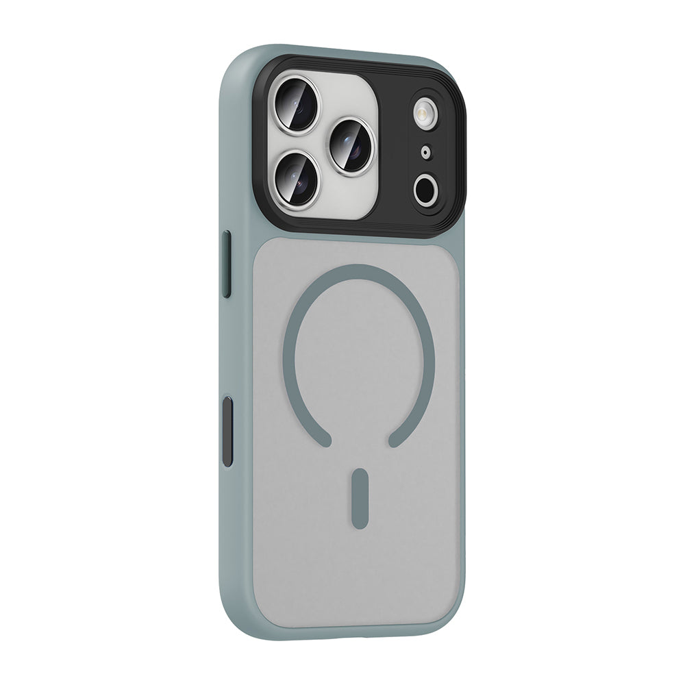 Apple iPhone 17 Pro Kılıf Mat Arka Yüzey Wireless Şarj Özellikli Zore Flet M-safe Kapak Siyah