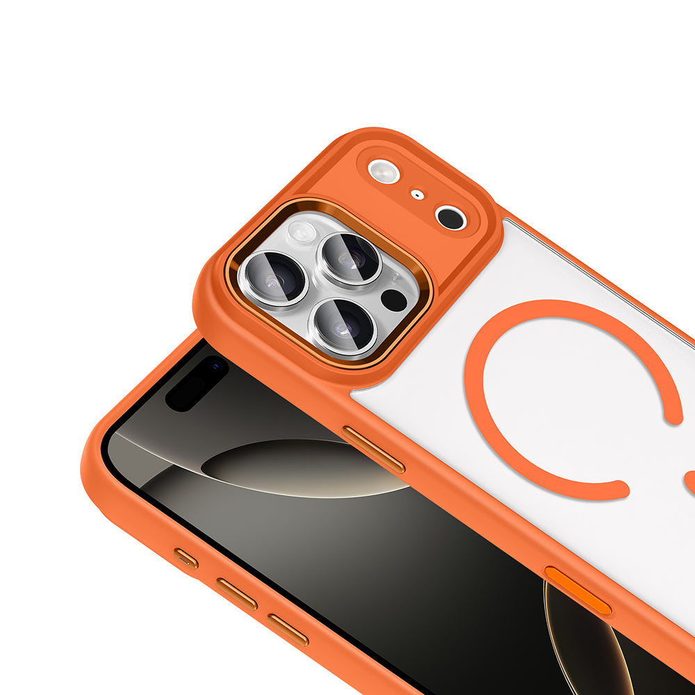 Apple iPhone 17 Pro Kılıf Wireless Şarj Özellikli Zore Krom M-safe Silikon Kapak Lacivert