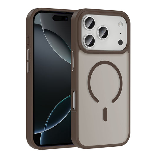 Apple iPhone 17 Pro Max Kılıf M-safe Şarj Özellikli Mat Arka Yüzey Zore Sio Kapak Desert Titanyum